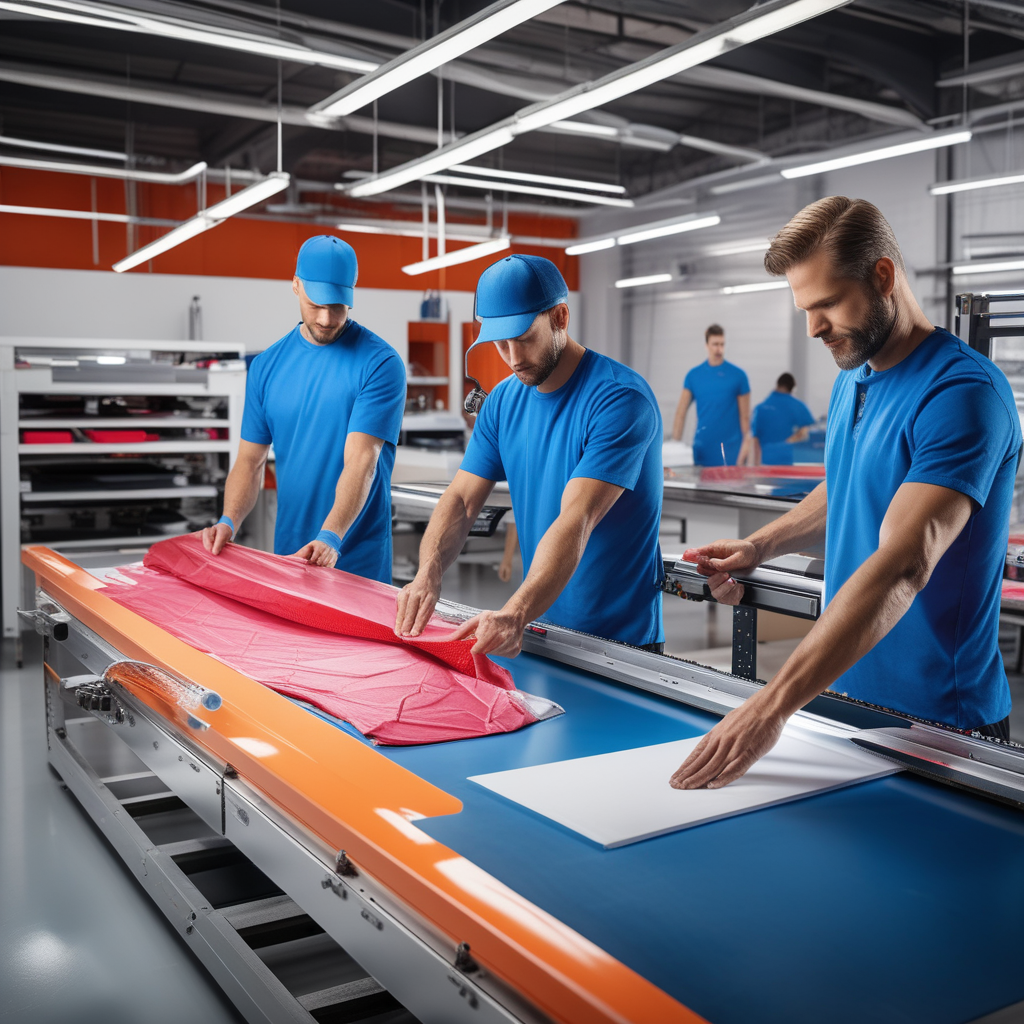 Professional screen printing facility with advanced equipment producing custom athletic uniforms